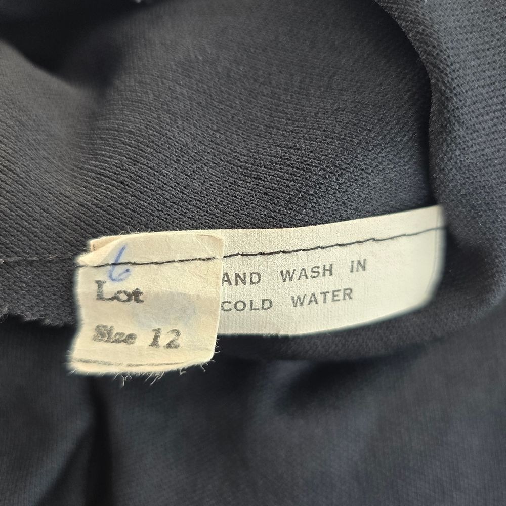 Vintage Black Draped Evening Dress Knotted Detail Size 12 Maxi Party Gothic Core - Picture 3 of 13